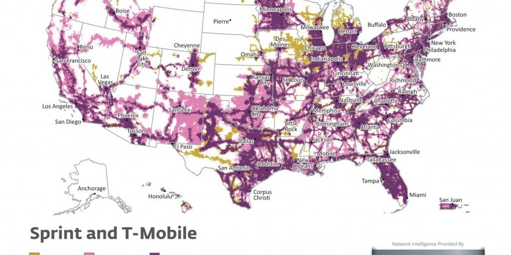 Sprint and T-Mobile Cell Tower Overlap